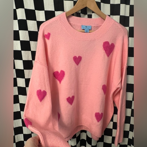 CeCe Pink Sweater with Heart Accents - Picture 7 of 10
